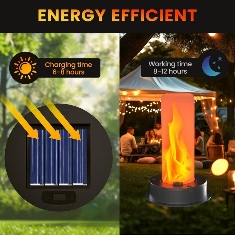 Babineto 2 Pack Replacement Solar Light Tops with Flickering Flame,Waterproof Outdoor Solar Light Parts for Lantern (Top Size 3.35 inch, Bottom Size 2.87 inch),Hot Air Balloon Lanterns Replacement Kit - Image 5